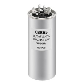Saihisday Round Capacitor 3 Head 370/440 VAC CBB65 50+5 UF ±6% 50/5 MFD Compatiable With Heat Pump Air Conditioner or Condenser or AC Motor and Fan Start