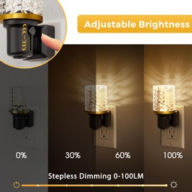 L LOHAS LED Night Light, 2 Pack Dimmable Night Lights Plug into Wall, Automatic Night Lights Plug in with Auto Light Sensor, 0-100LM Adjustable Brightness 3000K Night Light, for Bedroom Hallway Decor