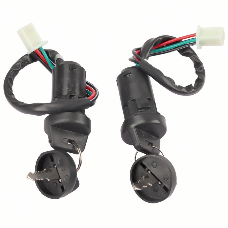 2 Pack 4 Wires Ignition Switch with Keys Waterproof Dustproof