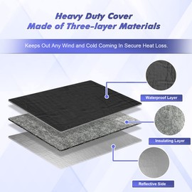 Waterproof Insulated Indoor Air Conditioner Cover for Inside Window AC Unit, 25Lx 17Hx 3.5D Inches- Black