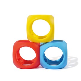 Moluk 2843420 Oibo, Greif-und Beißspielzeug, Spielball, Stapelspiel, Babyspielzeug ab 0+ Monaten, 3-teilig, bunt