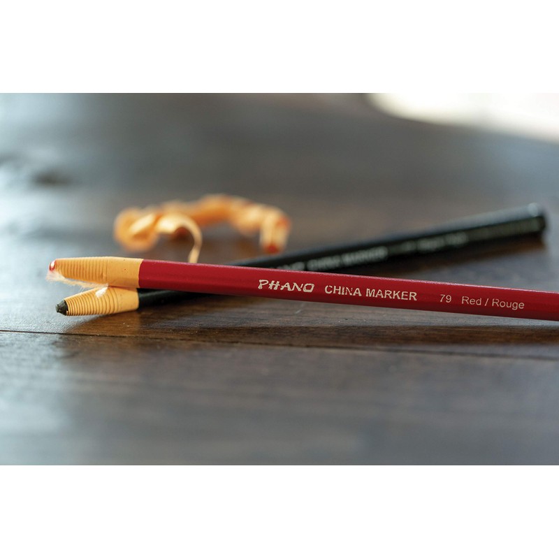Dixon Industrial Phano Peel-Off China Marker Pencils, Red, 12-Pack (00079)
