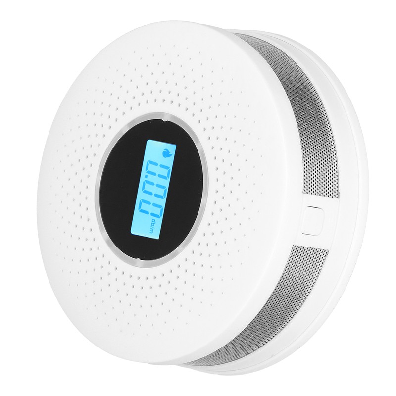 CO Smoke Combination Detector Photoelectric Sensor Sound Light Alarm LCD