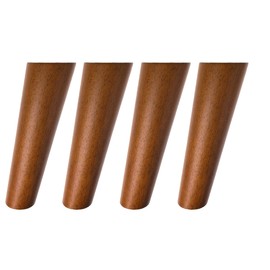 BIKANI Round Solid Wood Furniture Legs Slanted Legs Sofa Replacement Legs Mid Century Leg,Perfectly adapted to Couch, Bed, Coffee Table，Easy to Install (7 Inches, Set of 4，Walnut Color)