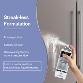 Stainless Steel Cleaner and Polish, Refrigerator Cleaner, Kitchen Stainless Steel Cleaner - 42oz - Fingerprint and Residue Remover, Effortless Streak-Free Shine, for Appliances, Refrigerator, Sink etc