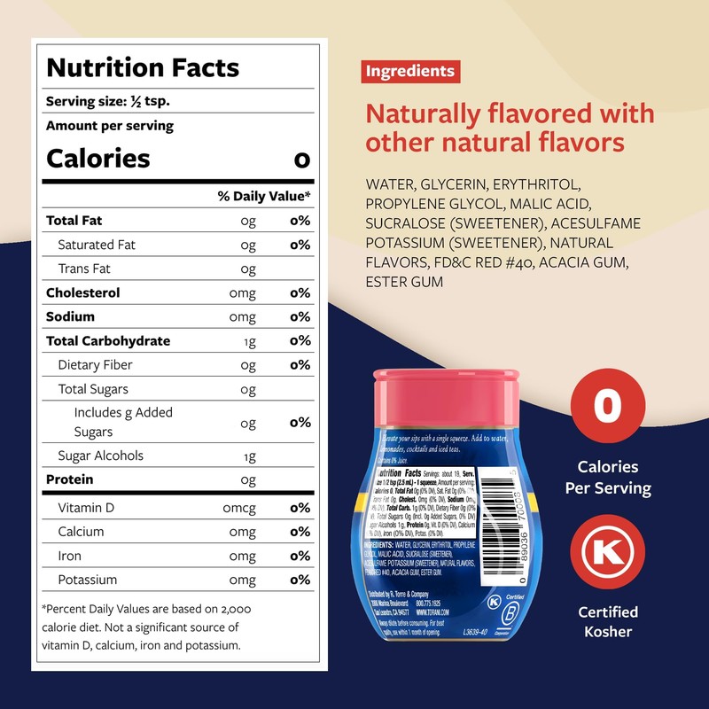 Torani Sugar Free Watermelon Liquid Drink Enhancer, Water Flavoring 2-Pack,