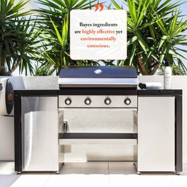 Bayes High-Performance Stainless Steel BBQ Exterior Cleaner and Protectant - Cleans, Shines and Protects Stainless Steel Barbecue Surfaces, Shields from Outdoor Elements - 16 oz, 6-Pack