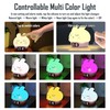 Cute Bunny RGB Rechargeable Night Light, Soft Silicone Lampshade, Adjustable