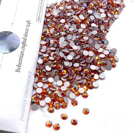 Sun AB Colors Effect Orange Topaz Copper Gold Czech Preciosa Maxima ss20 5mm Flatbacks 144 Pieces 20ss No Hotfix Round Rhinestones DIY Bling Deco Nail Arts