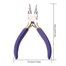 Gocelyn 6 in 1 Bail Pliers Jewelry Making Wire Loops Shaping Tool with Non-Slip Comfort Grip for 2.3mm, 3mm, 4mm, 5mm, 7.2mm, 8.6mm Loops and Jump Rings