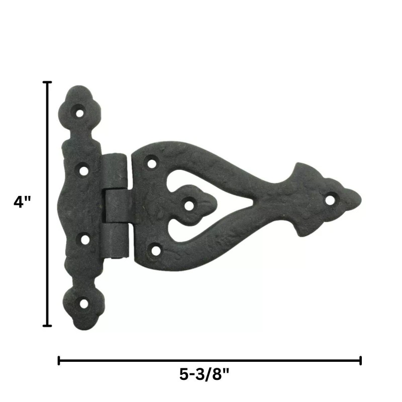 Renovators Supply Manufacturing Black Wrought Iron Door Hinge 5 Inch