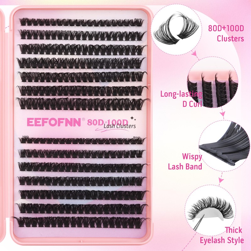 Lash Clusters DIY Lash Extensions Fluffy Individual Eyelashes 80D 100D