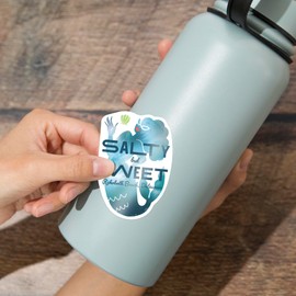 Die Cut Sticker Rehoboth Beach, Delaware, Salty but Sweet = Mermaid, Contour Vinyl Sticker 3 to 6 inches, (Waterproof Decal for Cars, Water Bottles, Laptops, Coolers), Large