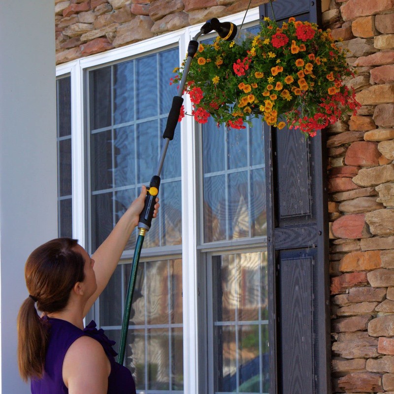 Melnor 65145AMZ RelaxGrip 8-Pattern Pivoting-Head QuickConnects Extension Wand, Black/Yellow