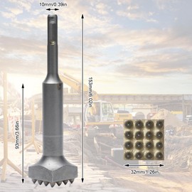 Qivine SDS Plus Chisel, 16 Teeth Electric Hammer Chisel SDS Drill Demolition Bushings Stocker Chisel with Square Head, 40cr Electric Flower Hammer Drill Bit for Concrete, Stone Slabs