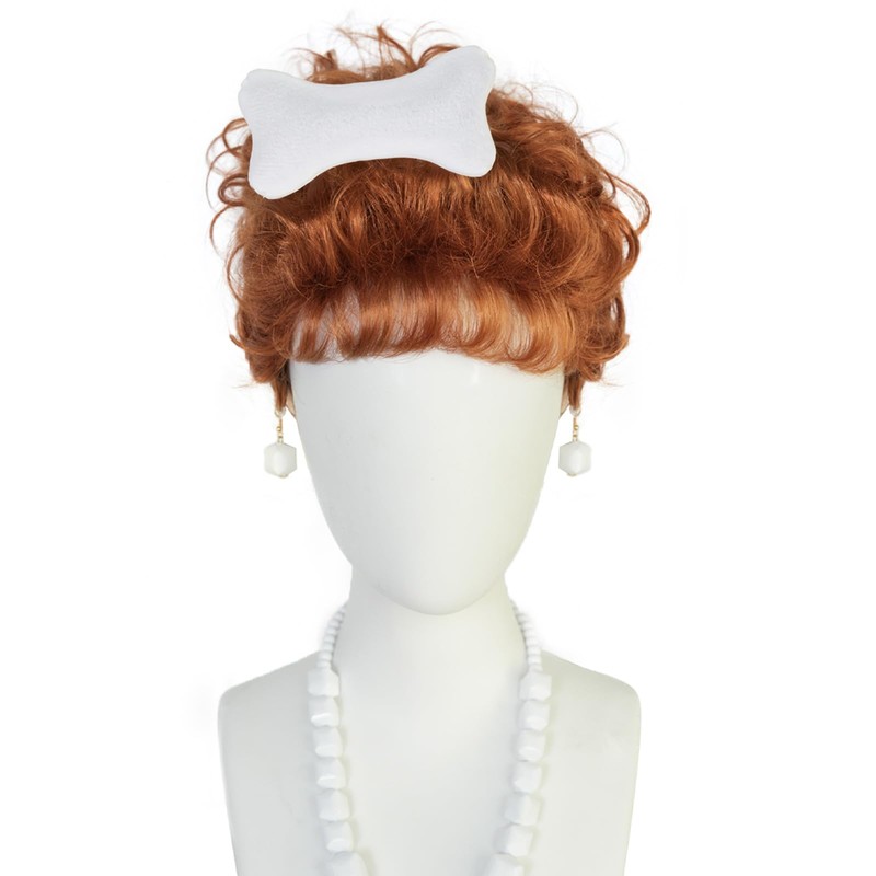 Orange Curly Wig for Women Orange Housewife Cosplay Wigs with
