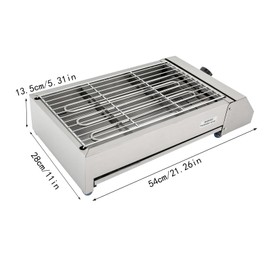 Electric Griller, 110V 1.5KW Indoor Electric Grill w/Clear Indicators, Portable Barbecue Oven Grill For Grill and Baking Pan, Compact Heat Control Countertop Electric Griller for Indoor Outdoor