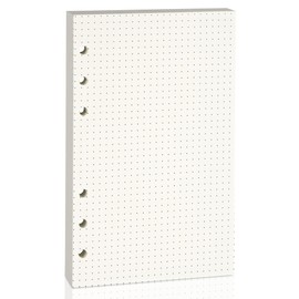 A6 6-Hole Beige Loose-leaf Paper - 1 Pack (80 Sheets, 100 GSM) - Dotted Line, Refill for Notebook and Planner, Ideal for Note, Journal, Schedule, and Artwork, Fits A6 6-Ring Binder
