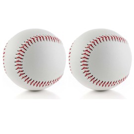 mocrel Blank Leather Baseball, Unmarked,Quality Stitching，9 inch Suitable for League Practice Training Machine Pitching for Signature Adapt to Bat Play (2 Foam Core Baseballs)