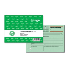Sigel EB615 Einnahme Receipt A6 Horizontal 50 Pages Each Pack of 1
