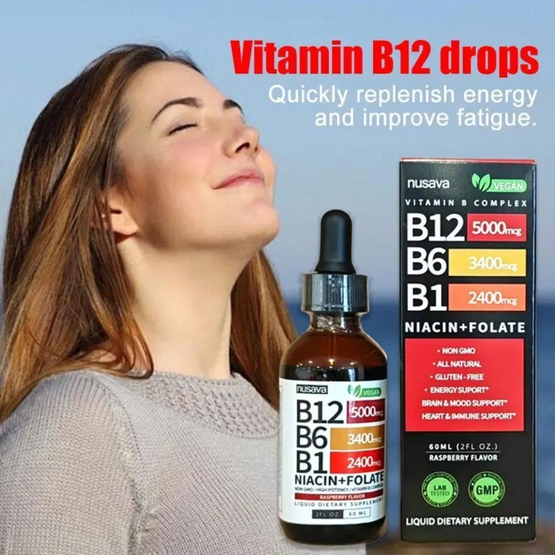 Nusava - 2x Nusava Vitamina B12,b6 Y B1 Gotas Líquidas