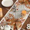 Artoid Mode Buffalo Plaid Orange Pumpkins Eucalyptus Fall Table Runner,
