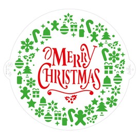 Decora 9270978 Merry Christmas Garland Stencil Diameter 25 cm Plastic