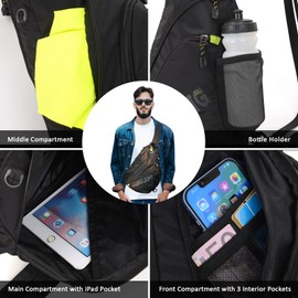 Peicees Bags for Men Waterproof Sling Bag Crossbody Shoulder Bag for Women Chest Daypack Backpack for Travel Bike Hiking, Purple