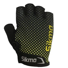 Sikma MTB Cycling Gloves,Half Finger Padded Bike Gloves Gel,Breathable With Anti Slip Mountain Bike Gloves,Fingerless Bicycle Short Gloves for Men & Women (Black/Yellow, S/M)