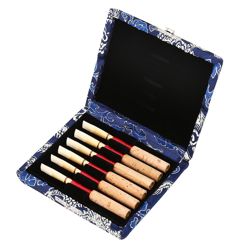 Wooden Silk Cloth Cover Reed Case Holder Storage Box for