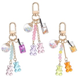 Ymapinc 3PCS Keychain Accessories for Women Purse Charms Cute Bear Key Pendant Candy Pendant Suitable for Decorating Wallets, Car Keys，backpack