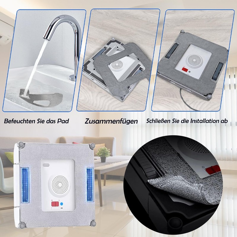 Fictezlove Pack of 10 Replacement Wipes for Ecovacs Winbot W2