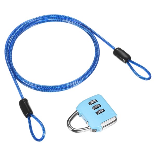 M METERXITY 1-Set Security Cable Lock with 3 Digit Combination