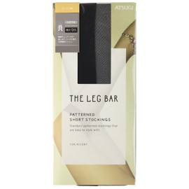 Atsugi FS50308 THE LEG BAR Women's Stockings, Compression Mesh Pattern, Below Knee Length, Set of 3, Black