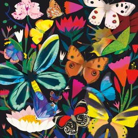 Mudpuppy Butterflies Illuminated 500 Piece Glow in the Dark Family Puzzle from Mudpuppy - 20" x 20" Glow in the Dark Puzzle, Perfect Family Activity, Ages 8+