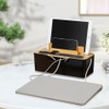 RANJIMA Cable management box, cable organiser box with bamboo lid