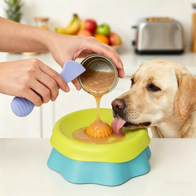 ABOAT Dog Lick Bowl Slow Feeder Rolling Ball Calming Liquid
