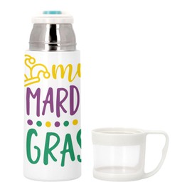 Mister Mardi Gras New Orleans Thermoskanne aus Edelstahl mit integrierter Tasse, 350 ml
