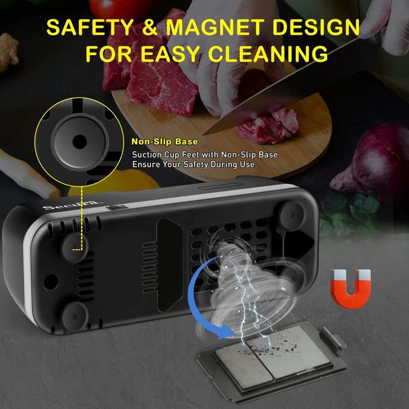 Secura 3-Stage Electric Knife Sharpener with 100% Diamond Abrasives and