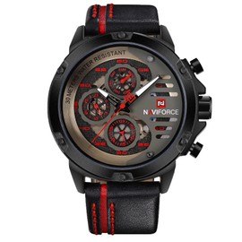 NAVIFORCE Sport Military Watches for Men Waterproof Watch Analog Quartz Leather Band Date Calendar Clock Wristwatch