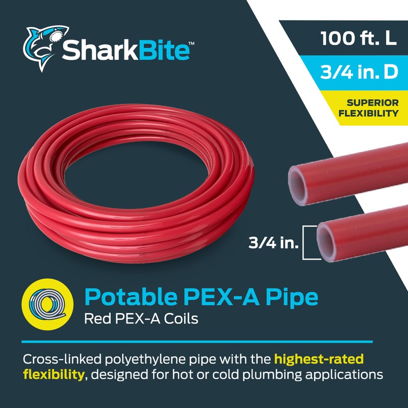SharkBite 3/4 Inch x 100 Feet Red PEX-A, PEX Pipe