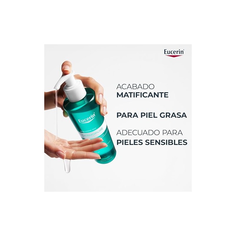 Eucerin Gel Limpiador Facial Piel Grasa Imperfecciones, 400Ml