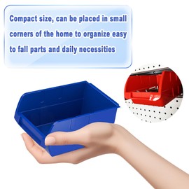 NBGYTECH Garage Storage Rack with 8 Bin Wall Mounted Parts Storage Bin 2 Rails Hardware Organizers for Workshop Garage Shop (Orange)