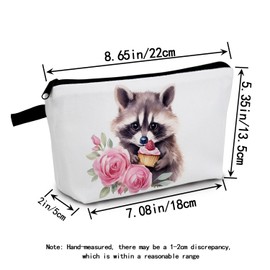 MoCaliduccious Raccoon Makeup Bag for Women Travel Cosmetic Organizer Bag Teacher Appreciation Gifts Small Zipper Toiletry Bag