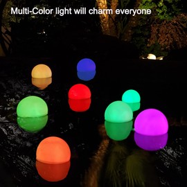 Floating Pool Light Ball, RGB Color Changing Bath Hot Tub Light, IP68 Waterproof Orb Light up Ball for Pool Gift, Glow Led Pool Balls Lights for Hot Tub,Pond,Bathtub,Spa, Decor Outdoor Indoor(2PCS)