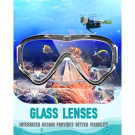 RIOROO Children's Diving Goggles, Fog and Leak-proof Diving Mask with Nose Mask, 180° High-Definition Panoramic Glasses, Swimming Goggles for Boys, Girls and Teenagers Aged 4-14