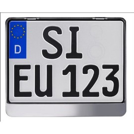 Leichtkraftrad Tractor Motorbike Numberplate Holder Chrome Look 280 x 200 MM Erut Twinline