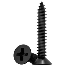 Black Screws,100 PCS #8X1 Stainless Steel Phillips Black Coated Flat Head Wood Screws 18-8 (304) Stainless Steel Corrosion Resistant Used in Household Appliances,Furniture,Woodworking by B1jounie YA