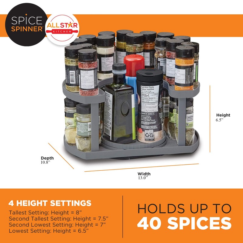 Allstar Innovations Spice Spinner Two-Tiered Spice Organizer & Holder That