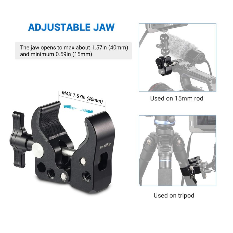 SMALLRIG Super Clamp with Jaw Opens from 10 to 55mm